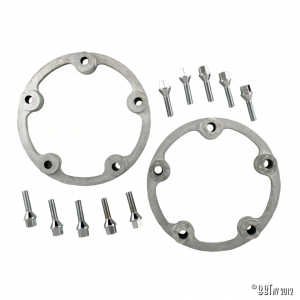 5-lugs wheel spacers 1” (25,4 mm) wide, as pair Complete with 38mm bolts, Ø 12 mm. For steel wheels