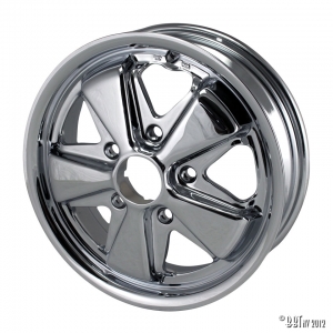 911 style wheel, chrome 15 x 4.5 5 lug (5x130) ET +45