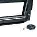 Westfalia louvre window slidingdoor complete, black knob right
