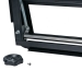 Westfalia louvre window slidingdoor complete, black knob left