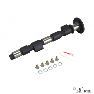 Camshaft Strong middle and high rpm for the better race engine. Opening outlet valve rockers: 12,700 Degrees opening: 300° Degrees between camshaft intake and outlet: 108°