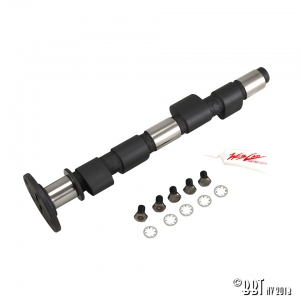 Camshaft Designed for high rpm. Only to use in combination with a Type 1 cam follower transformation. Opening outlet valve rockers: 13,868 Degrees opening: 324° Degrees between camshaft intake and outlet: 107,5/108,5°