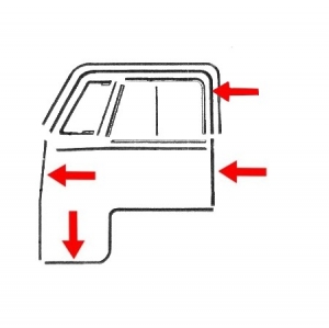 Front door seals, 8 pieces, L/R