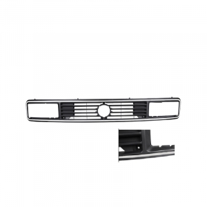 Radiator grille for square headlamps, black with adhesive chrome edge